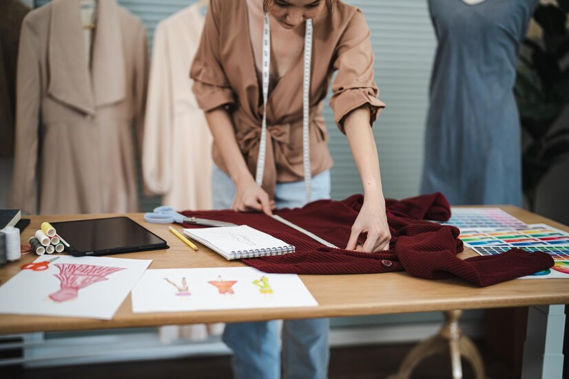 tailor-woman-working-tailor-shop-stylish-fashion-designer-tailor-workshop-studio-designing-new-collection-dressmaking-creativexafashion-collection_1715-9377
